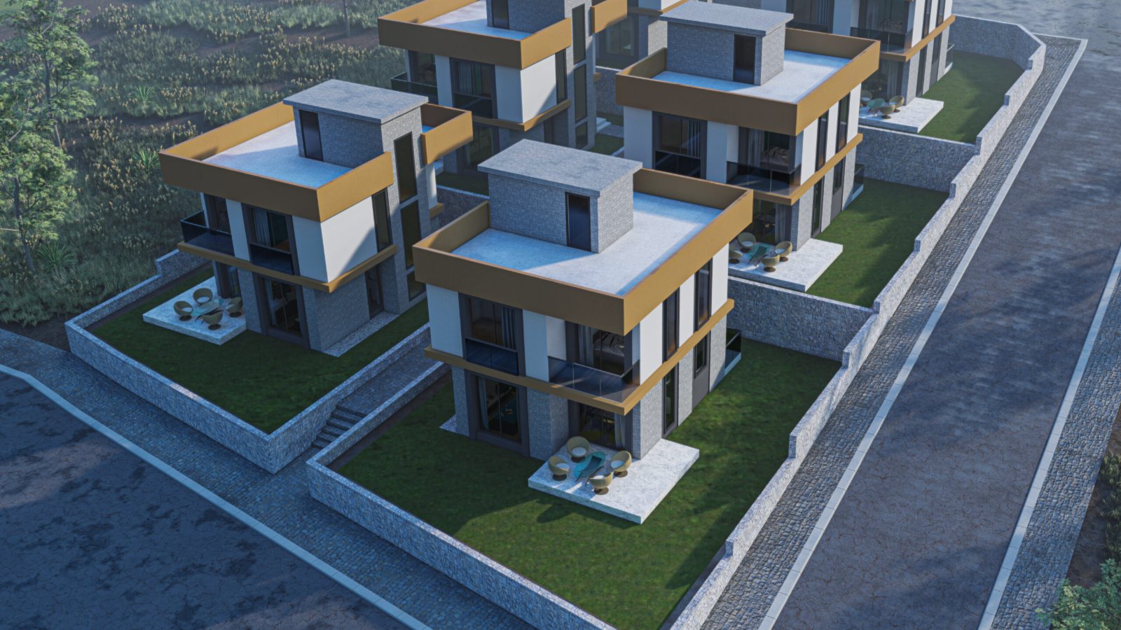 Balıkesir Pelitköy villa projesinin görselleştirmesi